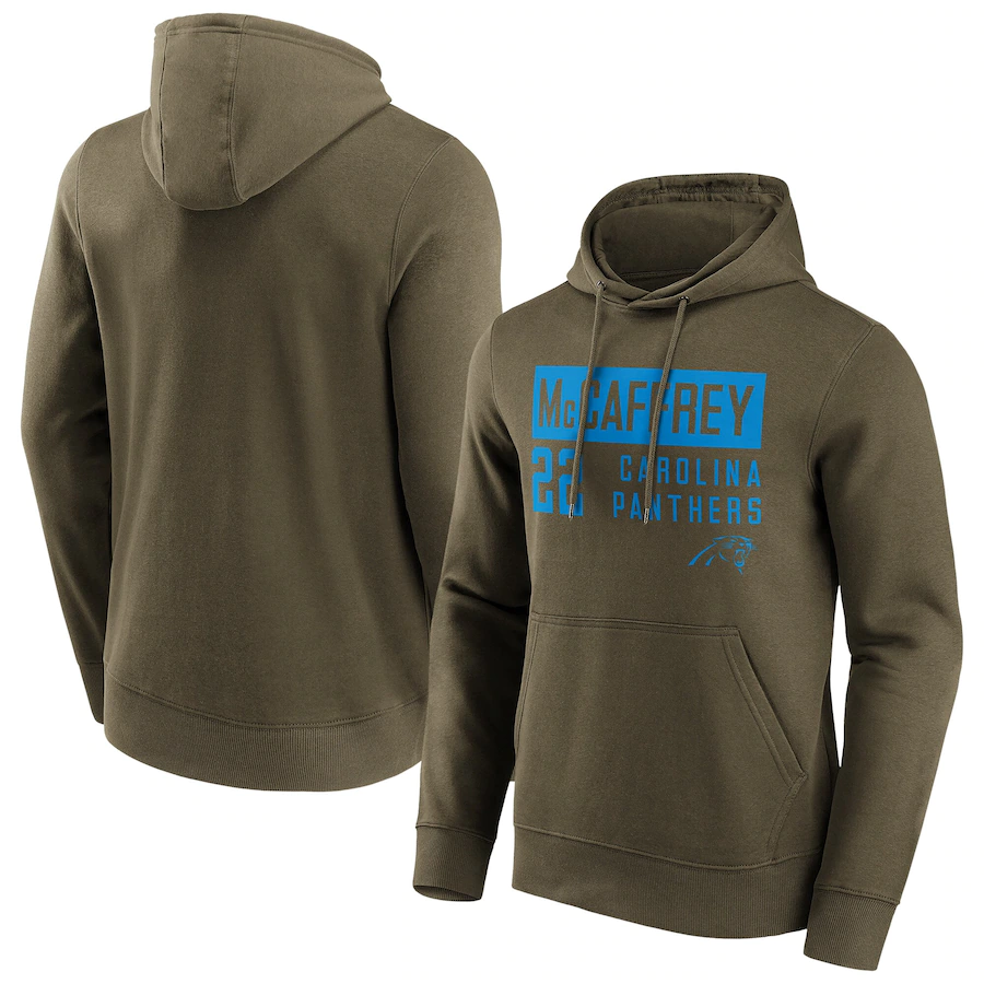 Men's Carolina Panthers #22 Christian McCaffrey Fashion Name & Number Hoodie Men's Carolina Panthers #22 Christian McCaffrey Fashion Name & Number Hoodie